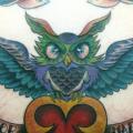 New School Back Owl tattoo by Amor De Madre