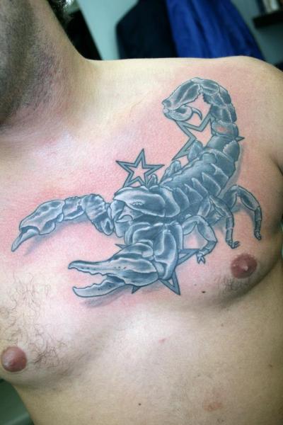 Chest Scorpion Tattoo by Amor De Madre
