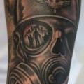 Arm Gas Mask Soldier tattoo by Mito Tattoo