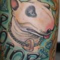 Realistic Calf Lettering Dog tattoo by Mito Tattoo
