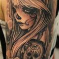 Shoulder Mexican Skull tattoo by Mito Tattoo