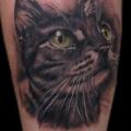 tatuaggio Braccio Realistici Gatto di Tattoo Chaman