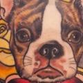 Arm Flower Dog tattoo by Rose Hardy Tattoo