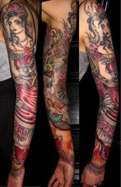 Женщина Рукав татуировка от Rose Hardy Tattoo