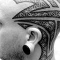 Tribal Head Dotwork tattoo by Sakrosankt