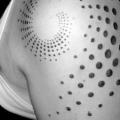 Shoulder Dotwork Spiral tattoo by Sakrosankt