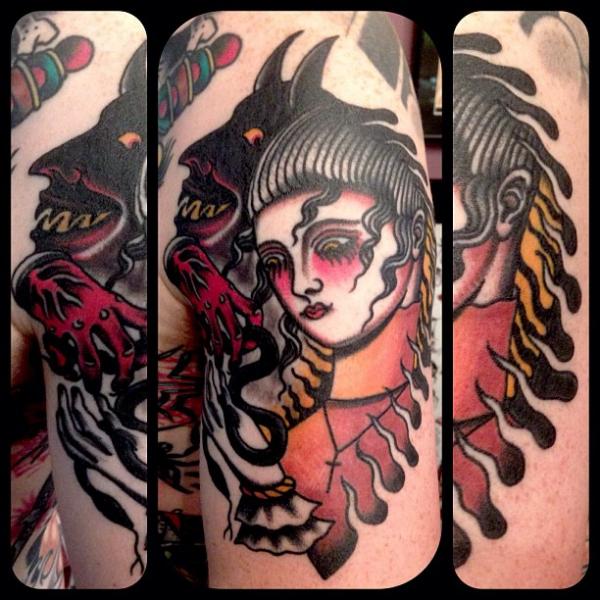 Old School Women Devil Tattoo by Forever True Tattoo