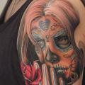 Shoulder Mexican Skull tattoo by Bang Bang NYC