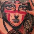 Frauen Wolf Oberschenkel tattoo von Bang Bang NYC