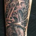 Arm Biomechanical Gear tattoo by Bad Apples Tattoo