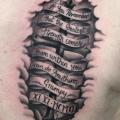 tatouage Coffre Lettrage Croix par Bad Apples Tattoo