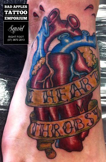 New School Foot Heart Tattoo by Bad Apples Tattoo