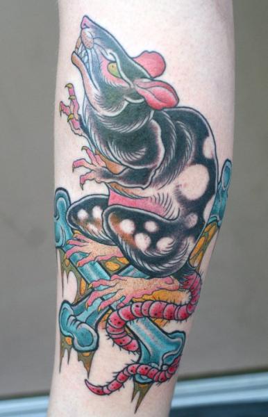 Arm New School Mouse Tattoo by Chalice Tattoo