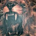 Realistic Back Lion tattoo by Dead God Tattoo