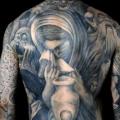 tatuaggio Realistici Fianco Donne Schiena Manica di Dead God Tattoo