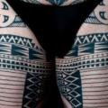 Leg Tribal tattoo by Dead God Tattoo