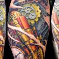 Shoulder Biomechanical Bomb tattoo by Dead God Tattoo