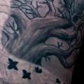 Realistic Tree Thigh tattoo by Dead God Tattoo