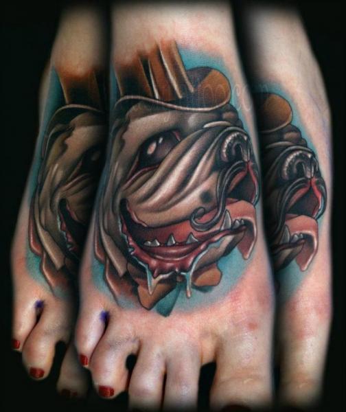 Tatouage Pied Chien par Kelly Doty Tattoo