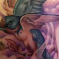 Shoulder Bird Cover-up tattoo by Kelly Doty Tattoo