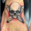 Foot Skull tattoo by Tribo Tattoo
