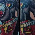 Arm Old School Panther tattoo by Zoi Tattoo
