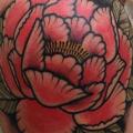 Shoulder New School Flower tattoo by Zoi Tattoo