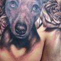 Shoulder Realistic Dog tattoo by Zoi Tattoo