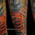 tatuaggio Braccio Biomeccanici 3d di Prykas Tattoo