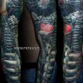 Biomechanical Sleeve tattoo by Prykas Tattoo
