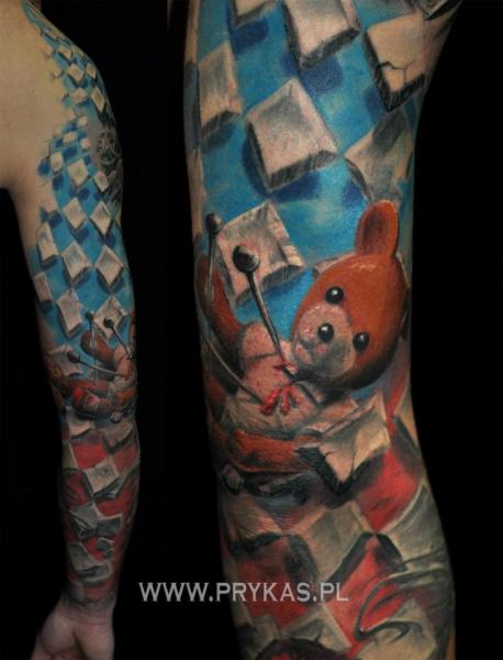 Fantasie Bären Sleeve Marionette Tattoo von Prykas Tattoo
