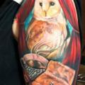 Shoulder Arm Realistic Owl tattoo by Restless Soul Tattoo