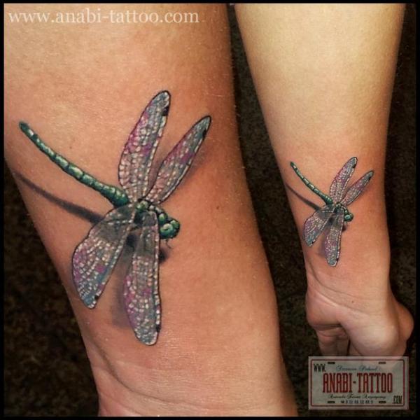 Arm Realistic Dragonfly 3d Tattoo by Anabi Tattoo