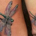 รอยสัก แขน เหมือนจริง แมลงปอ 3d โดย Anabi Tattoo