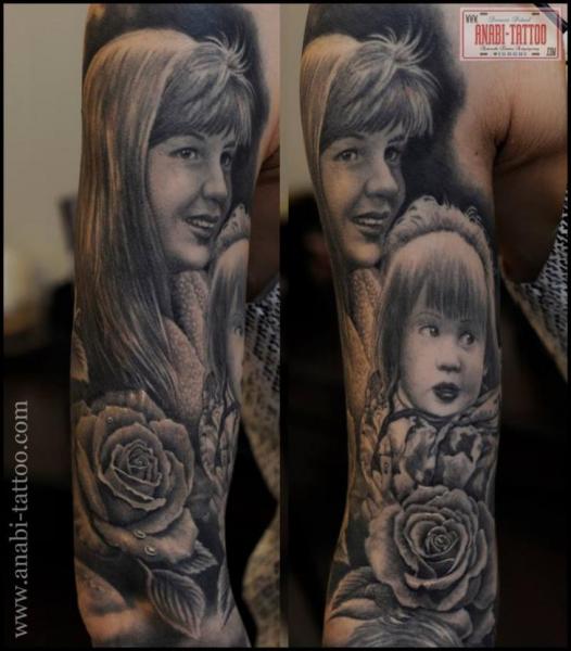 Tatuaggio Braccio Ritratti Realistici di Anabi Tattoo