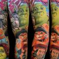 Fantasy Character Sleeve Shrek tattoo by Anabi Tattoo