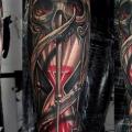 Arm Skull Clepsydra tattoo by Javier Tattoo