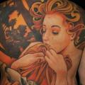 Fantasie Totenkopf Frauen Rücken tattoo von Javier Tattoo