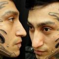 Biomechanical Face Head tattoo by Javier Tattoo
