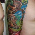 Schulter Arm Fantasie Baum tattoo von Javier Tattoo