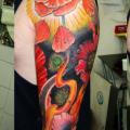 Shoulder Arm Flower tattoo by Javier Tattoo