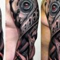 tatuaż Biomechaniczny Rękaw przez Javier Tattoo