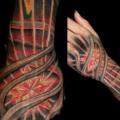 Fantasie Hand Nacken Phoenix Sleeve tattoo von Javier Tattoo