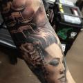 Arm Japanese Geisha tattoo by Carlos Torres