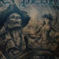 Fantasy Back Skeleton Pirate tattoo by Carlos Torres