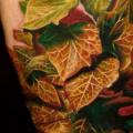 Arm Realistic Leaves Leaf 3d tattoo by Boris Tattoo