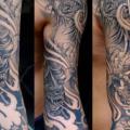 Japanese Demon Sleeve tattoo by Evil Twins Tattoo