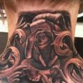 Realistic Flower Neck tattoo by Josh Duffy Tattoo