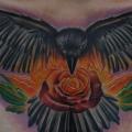 Flower Crow Breast tattoo by Venom Ink