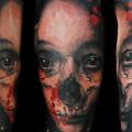 tatuaje Brazo Fantasy Cráneo Mujer por Ink-Ognito